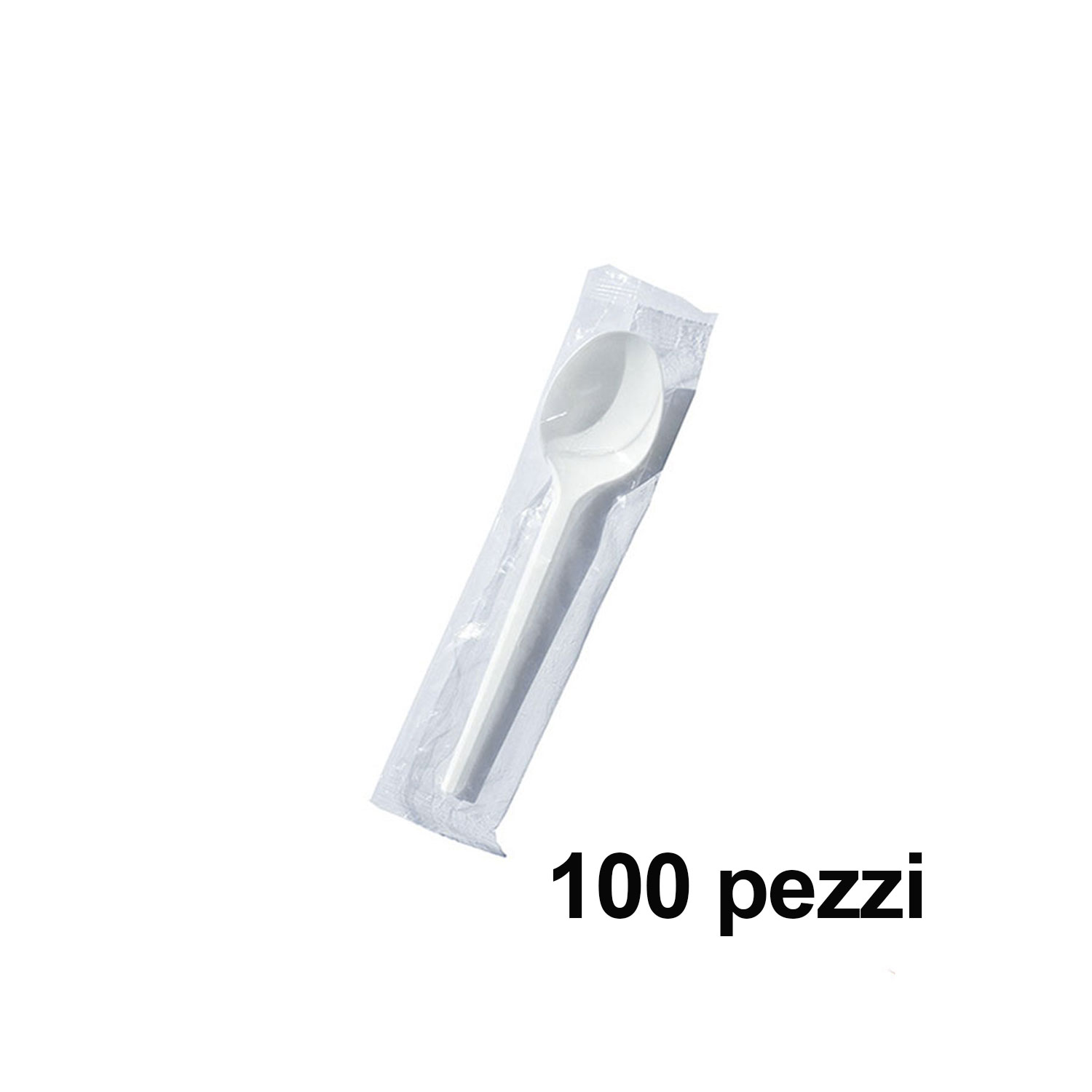 Bianco Colore Confezione da 100 Plastico cucchiaini 