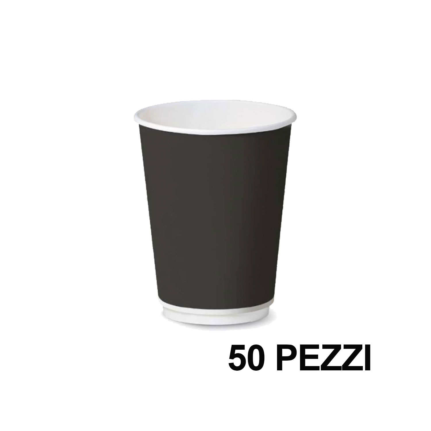 50 Bicchieri cartoncino neri cappuccino 9 oz - 270ml